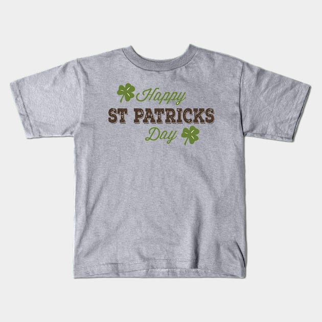 Happy St. Patricks Day Vintage Typography Design Kids T-Shirt by JakeRhodes